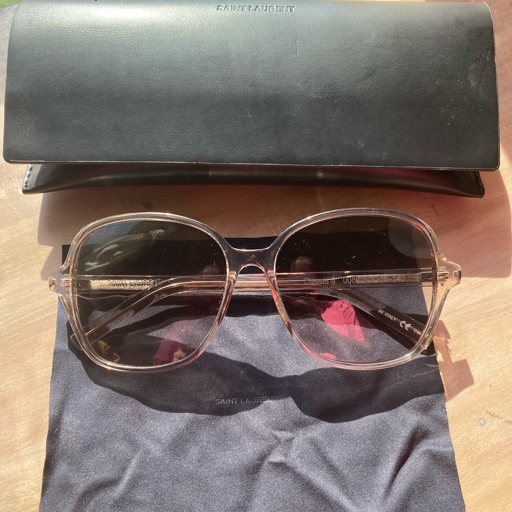 Saint Laurent Transparent Frame Sunglasses classic 8 Brand New